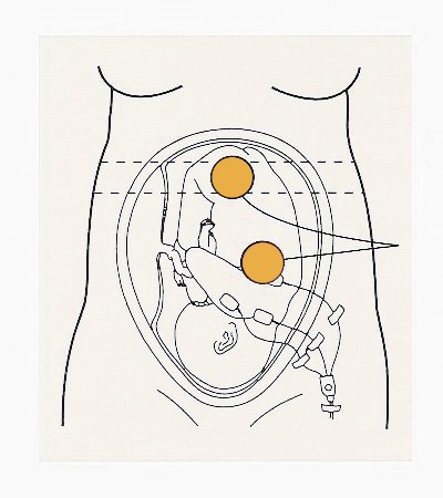 КТГ при беременности (Кардиотокография). Расположение датчиков