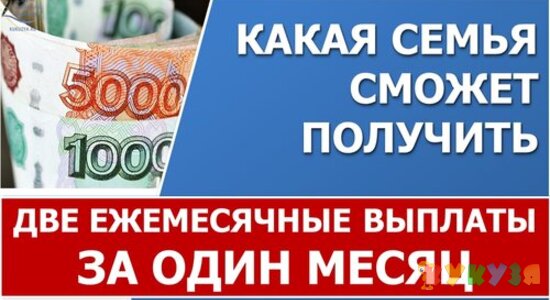 Какая семья сможет получить пособие в двойном размере за 1 месяц?