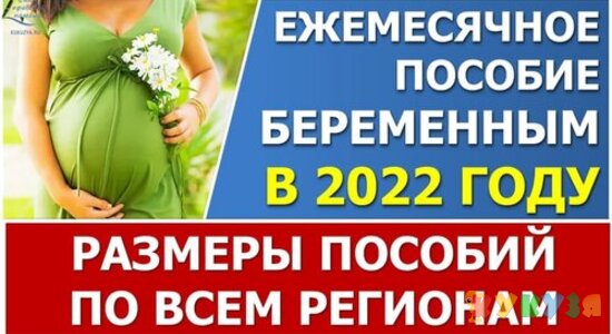 Ежемесячное пособие беременным женщинам. Размеры в 2022 году (таблица по всем регионам)
