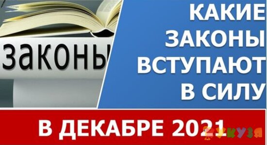 Новые законы в ДЕКАБРЕ 2021 года
