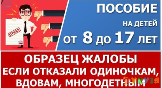 Образец жалобы, если отказали вдовам, одиночкам, многодетным