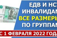 Размеры ЕДВ и НСУ по инвалидности в 2022 году