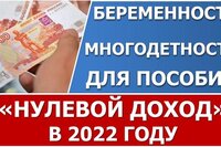 Беременность, многодетность и правило нулевого дохода в 2022 году