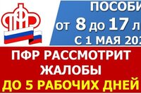 Пособие от 8 до 17 лет. ПФР рассмотрит онлайн жалобы в течение 5 рабочих дней