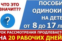 Пособие от 7 до 18: срок рассмотрения заявления продлен на 20 рабочих дней